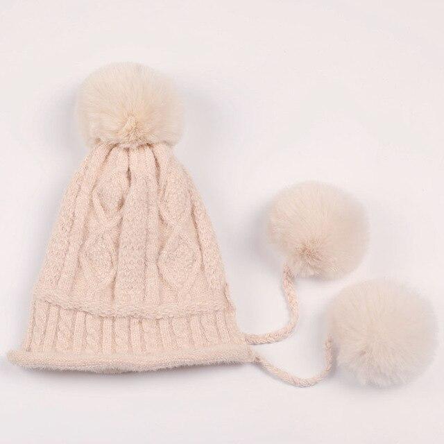 Eleonor Big Fur Ball Winter Hat-Hats-Arimonz-beige-Arimonz