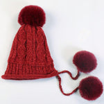 Eleonor Big Fur Ball Winter Hat-Hats-Arimonz-red-Arimonz