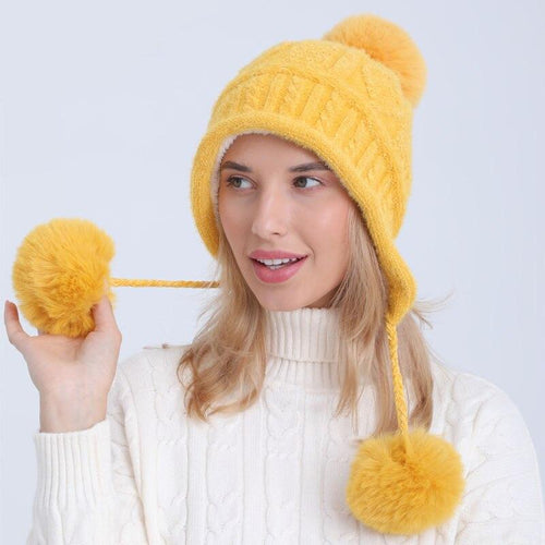 Eleonor Big Fur Ball Winter Hat-Hats-Arimonz-Arimonz
