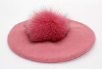 Elizabeth Knitted Wool Beret with Pompom-Hats-Arimonz-pink-Arimonz