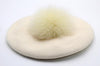 Elizabeth Knitted Wool Beret with Pompom-Hats-Arimonz-White-Arimonz