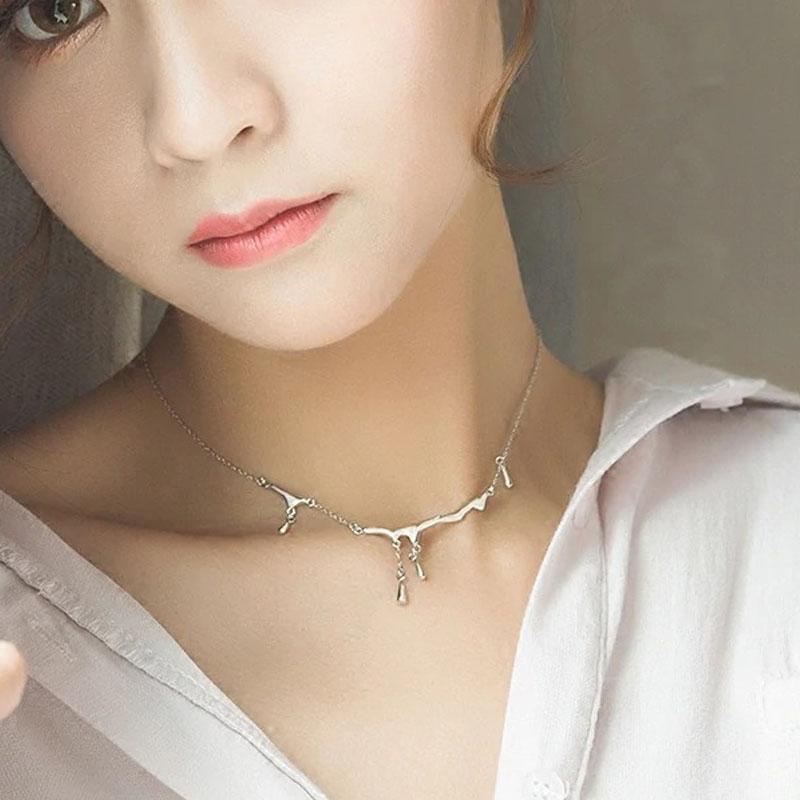 Falling Rain Choker Necklace for Women Simple Necklace Jewelry-Necklaces-Arimonz-Arimonz