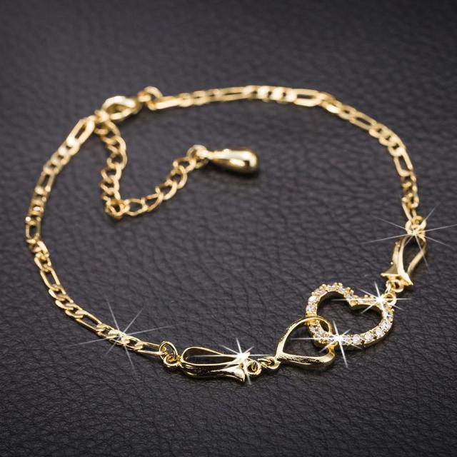 Fashion Bohemian Anklet For Women Gold Leg Chain Big Rhinestone Anklet-Anklets-Arimonz-love gold-Arimonz