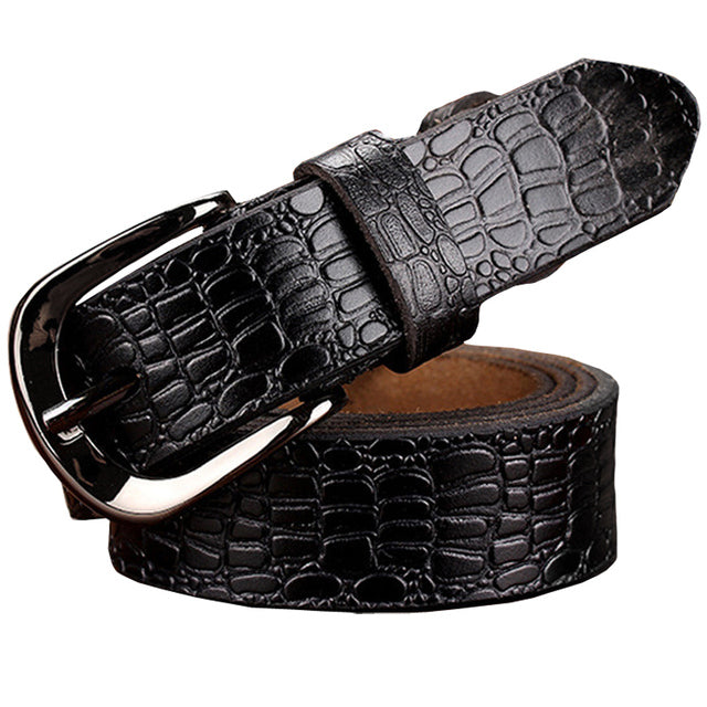 Fashion Genuine Leather Belts For Women Design Pin Buckle Belt-Women's Belts-Arimonz-Black-90cm/35.43inches-Arimonz