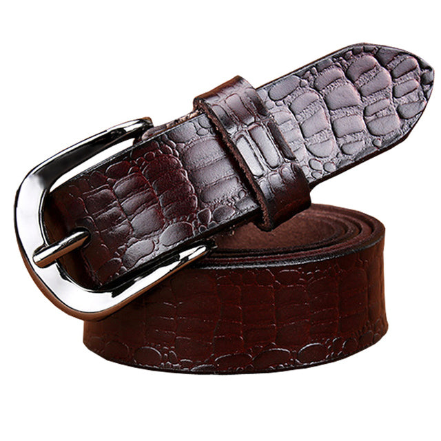 Fashion Genuine Leather Belts For Women Design Pin Buckle Belt-Women's Belts-Arimonz-Coffee-90cm/35.43inches-Arimonz