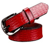 Fashion Genuine Leather Belts For Women Design Pin Buckle Belt-Women's Belts-Arimonz-Red-90cm/35.43inches-Arimonz