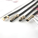 Fashion Leather Thin Belt Women Personality Metal Buckle Waist Belt-Belts-Arimonz-Arimonz