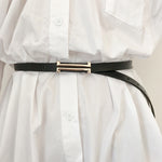 Fashion Leather Thin Belt Women Personality Metal Buckle Waist Belt-Belts-Arimonz-Arimonz