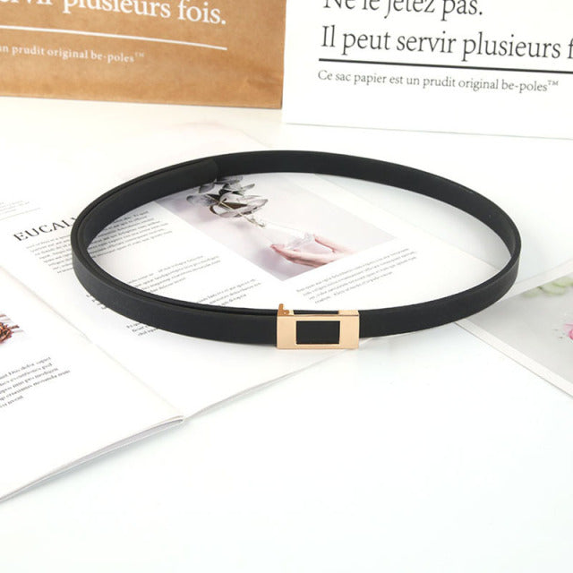 Fashion Leather Thin Belt Women Personality Metal Buckle Waist Belt-Belts-Arimonz-Styles 1-Arimonz