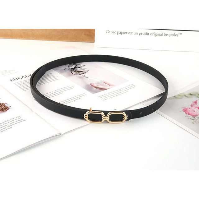Fashion Leather Thin Belt Women Personality Metal Buckle Waist Belt-Belts-Arimonz-Styles 4-Arimonz