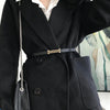 Fashion Leather Thin Belt Women Personality Metal Buckle Waist Belt-Belts-Arimonz-Arimonz