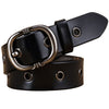 Fashion Metal Hollow Genuine Leather Belts For Women Pin Buckle Belt-Belts-Arimonz-Black-90cm/36inches-Arimonz