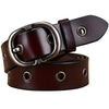 Fashion Metal Hollow Genuine Leather Belts For Women Pin Buckle Belt-Belts-Arimonz-Coffee-90cm/36inches-Arimonz
