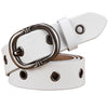 Fashion Metal Hollow Genuine Leather Belts For Women Pin Buckle Belt-Belts-Arimonz-White-90cm/36inches-Arimonz
