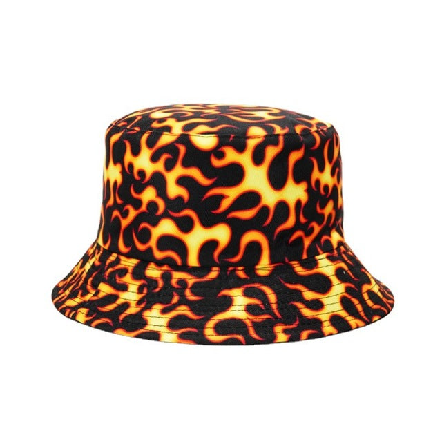 Fashion Reversible Leaf Print Bucket Hat Summer Sun Caps For Women-Bucket Hats-Arimonz-02-Arimonz