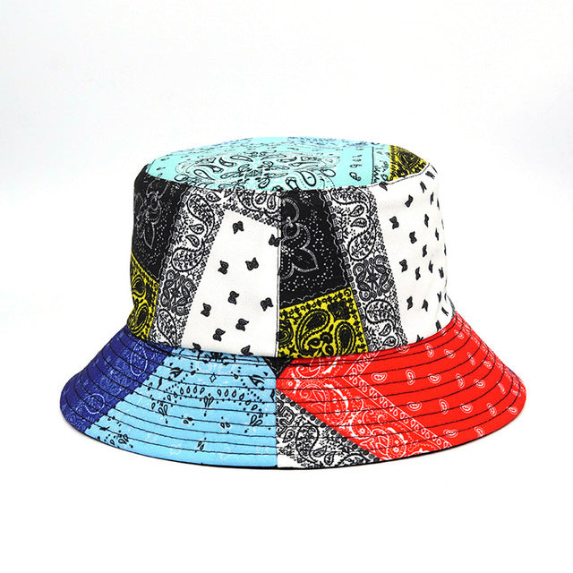 Fashion Reversible Leaf Print Bucket Hat Summer Sun Caps For Women-Bucket Hats-Arimonz-03-Arimonz