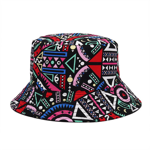 Fashion Reversible Leaf Print Bucket Hat Summer Sun Caps For Women-Bucket Hats-Arimonz-04-Arimonz