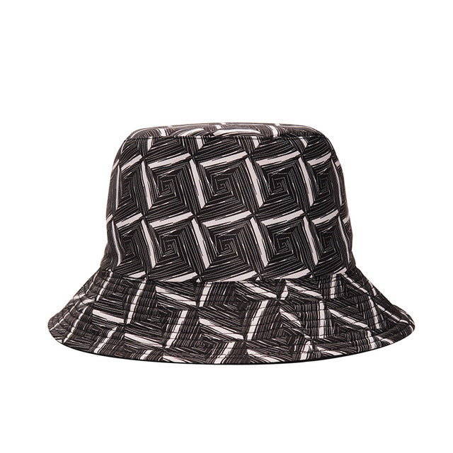Fashion Reversible Leaf Print Bucket Hat Summer Sun Caps For Women-Bucket Hats-Arimonz-05-Arimonz