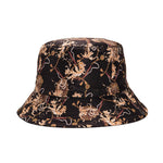 Fashion Reversible Leaf Print Bucket Hat Summer Sun Caps For Women-Bucket Hats-Arimonz-06-Arimonz