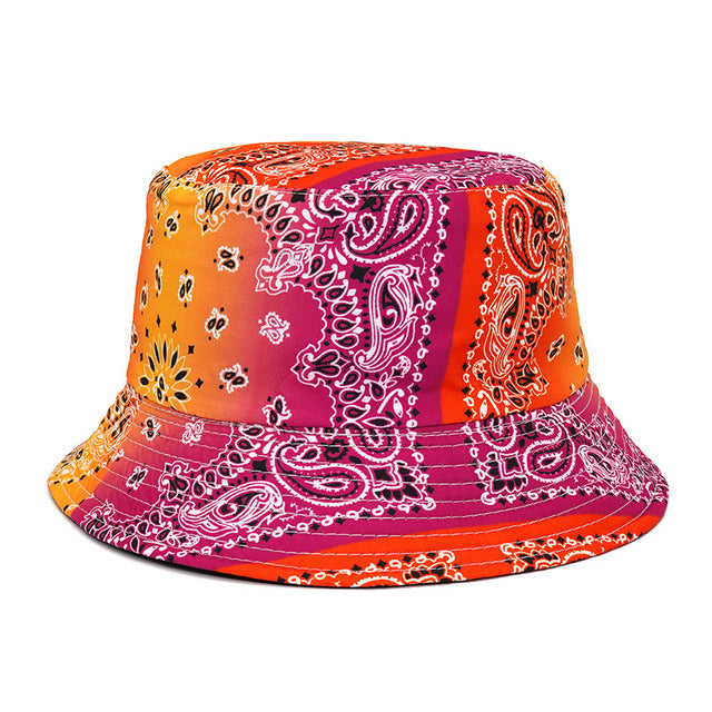 Fashion Reversible Leaf Print Bucket Hat Summer Sun Caps For Women-Bucket Hats-Arimonz-09-Arimonz