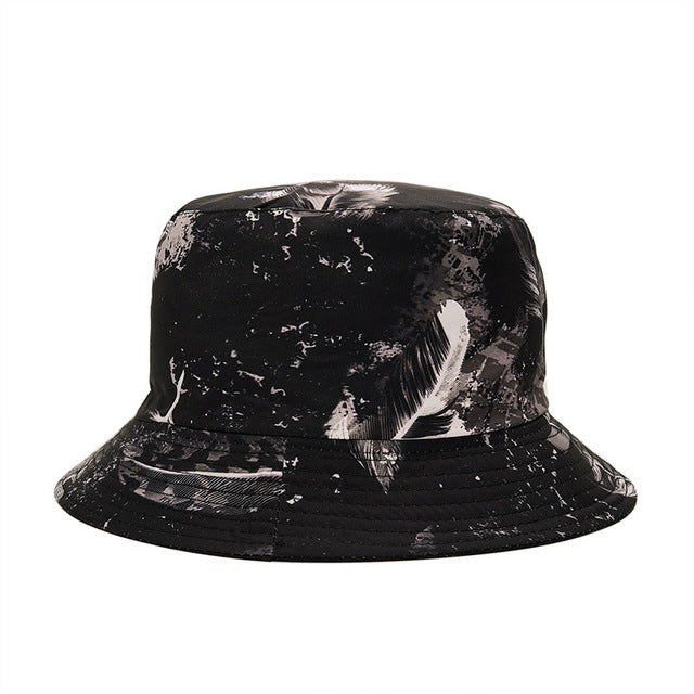 Fashion Reversible Leaf Print Bucket Hat Summer Sun Caps For Women-Bucket Hats-Arimonz-10-Arimonz