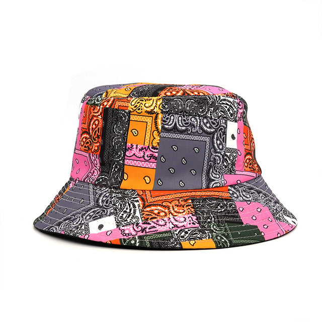 Fashion Reversible Leaf Print Bucket Hat Summer Sun Caps For Women-Bucket Hats-Arimonz-11-Arimonz