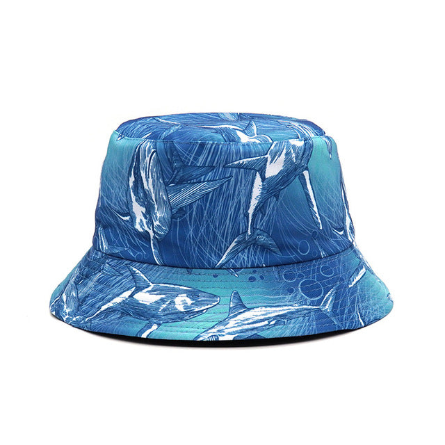 Fashion Reversible Leaf Print Bucket Hat Summer Sun Caps For Women-Bucket Hats-Arimonz-16-Arimonz