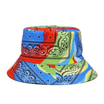 Fashion Reversible Leaf Print Bucket Hat Summer Sun Caps For Women-Bucket Hats-Arimonz-19-Arimonz