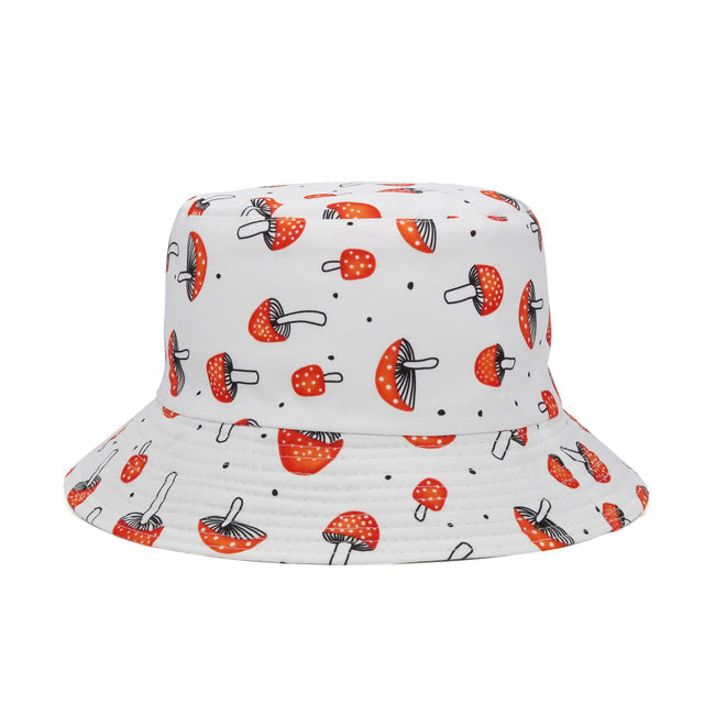 Fashion Reversible Leaf Print Bucket Hat Summer Sun Caps For Women-Bucket Hats-Arimonz-21-Arimonz