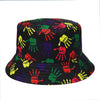 Fashion Reversible Leaf Print Bucket Hat Summer Sun Caps For Women-Bucket Hats-Arimonz-Arimonz