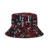 Fashion Reversible Leaf Print Bucket Hat Summer Sun Caps For Women-Bucket Hats-Arimonz-Arimonz
