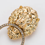 Fashionable and Changeable Antique Gold Lion Pattern Dangle Earrings-Drop Earrings-Arimonz-Arimonz