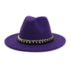 Fashionable Fedoras For Women Felted Chain Belt Casual Hats For Women-Hats-Arimonz-Arimonz
