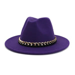 Fashionable Fedoras For Women Felted Chain Belt Casual Hats For Women-Hats-Arimonz-Arimonz