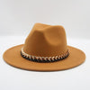 Fashionable Fedoras For Women Felted Chain Belt Casual Hats For Women-Hats-Arimonz-Arimonz