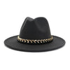 Fashionable Fedoras For Women Felted Chain Belt Casual Hats For Women-Hats-Arimonz-dark gray-Arimonz