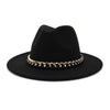 Fashionable Fedoras For Women Felted Chain Belt Casual Hats For Women-Hats-Arimonz-Arimonz