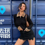 Fashionable Fur Coat Top Women Elegant Black Rib knit Pullover Jacket-Fuzzy Jackets-Arimonz-Arimonz