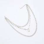 Fashionable Necklace Layered Chain Necklace Lock Pendant Jewelry For Women-Necklaces-Arimonz-Arimonz