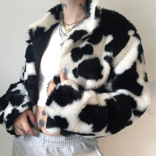 Faux Fur Coat Long Sleeve Women Cardigan Jackets Warm Faux Fur Jacket-Fuzzy Jackets-Arimonz-S-Arimonz