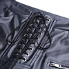 Faux Leather Pencil Pant Lace Up High Waist Slim Casual Trouser-Pants-Arimonz-Arimonz