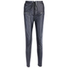 Faux Leather Pencil Pant Lace Up High Waist Slim Casual Trouser-Pants-Arimonz-Arimonz