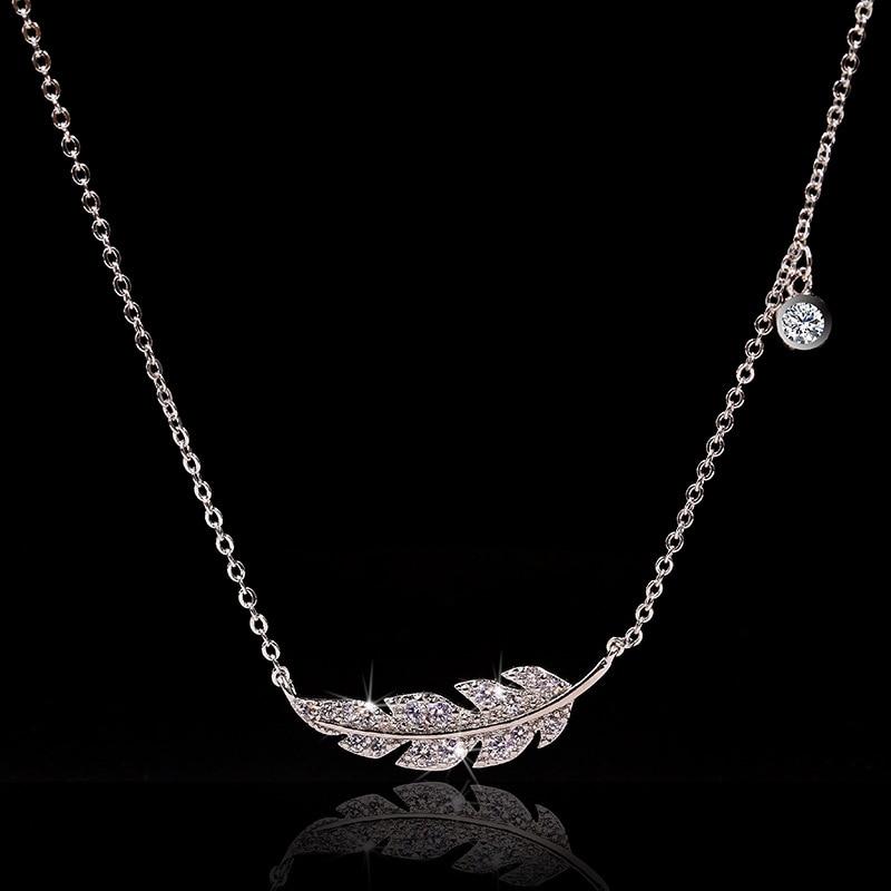 Feather Leaf Dazzling Necklace-Necklaces-Arimonz-Arimonz