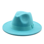Fedora Hat Women Winter Hats for Women Ribbon Band Hat Wide Brim-Winter Hats-Arimonz-Arimonz