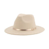 Fedora Hat Women Winter Hats for Women Ribbon Band Hat Wide Brim-Winter Hats-Arimonz-Beige-Gold-S-Arimonz