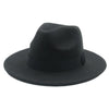 Fedora Hat Women Winter Hats for Women Ribbon Band Hat Wide Brim-Winter Hats-Arimonz-Black-S-Arimonz