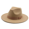 Fedora Hat Women Winter Hats for Women Ribbon Band Hat Wide Brim-Winter Hats-Arimonz-Camel-S-Arimonz