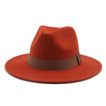 Fedora Hat Women Winter Hats for Women Ribbon Band Hat Wide Brim-Winter Hats-Arimonz-Caramel-S-Arimonz