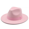 Fedora Hat Women Winter Hats for Women Ribbon Band Hat Wide Brim-Winter Hats-Arimonz-Pink-S-Arimonz