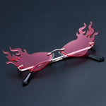 Fire Diamond Shape Flame Sunglasses Women Men Rimless Wave Sun Glasses-Sunglasses-Arimonz-Fire Pink-Arimonz